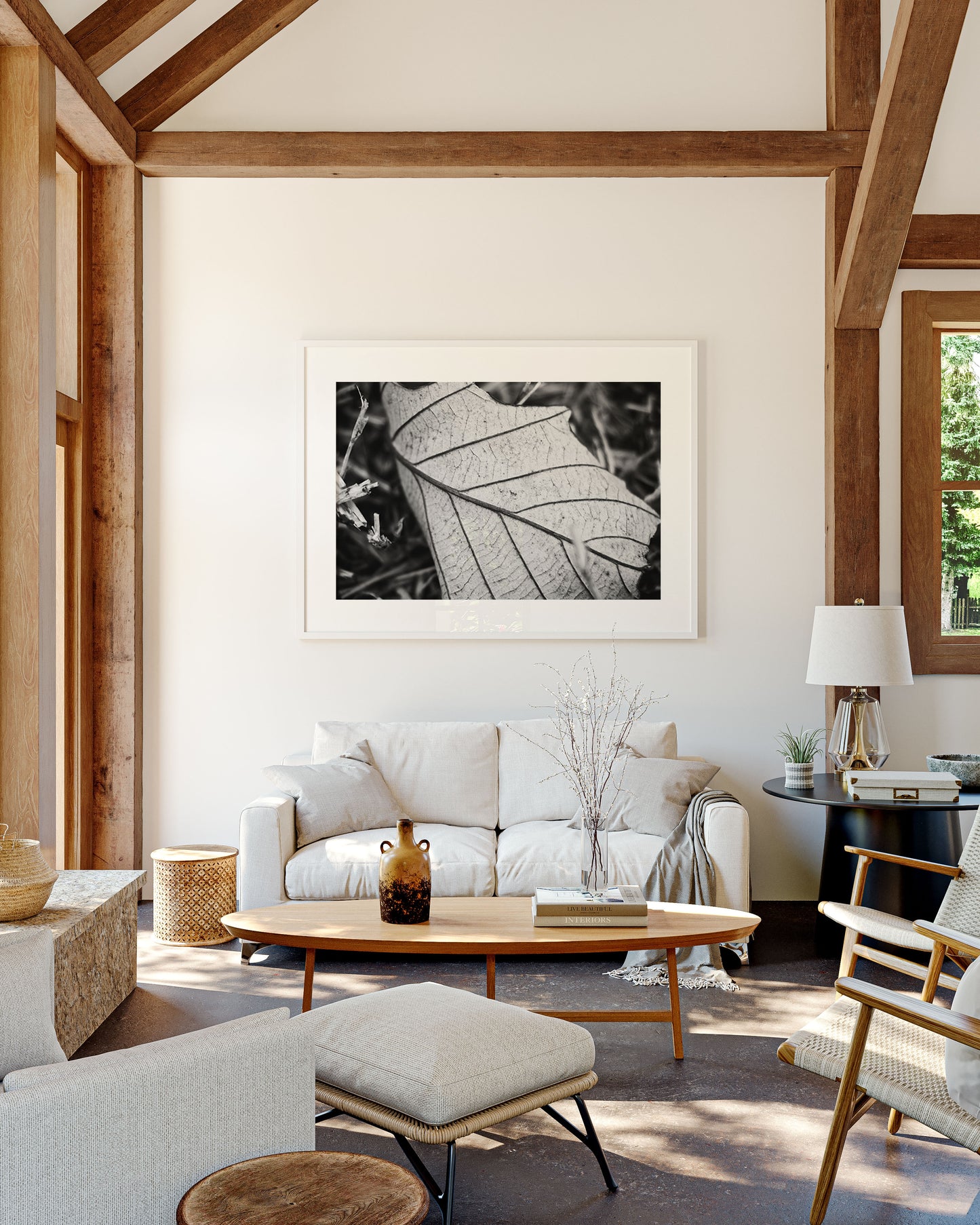 Black & White Leaf Fine Art Print